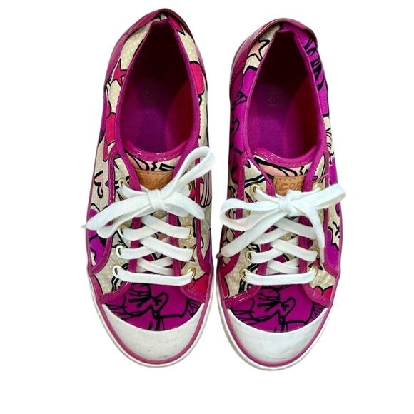 Coach Barrett Q675 Poppy Pink Petal Leather Sneakers 7B Floral Y2K‎ Quiet Luxury - Picture 7 of 13